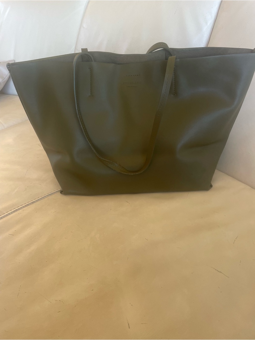Everlane Olive Green Leather Tote